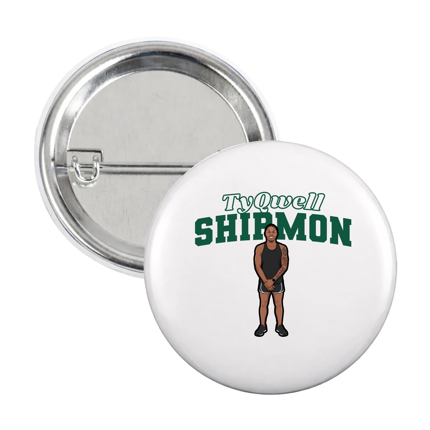 Game Day Button — Name Arch in White