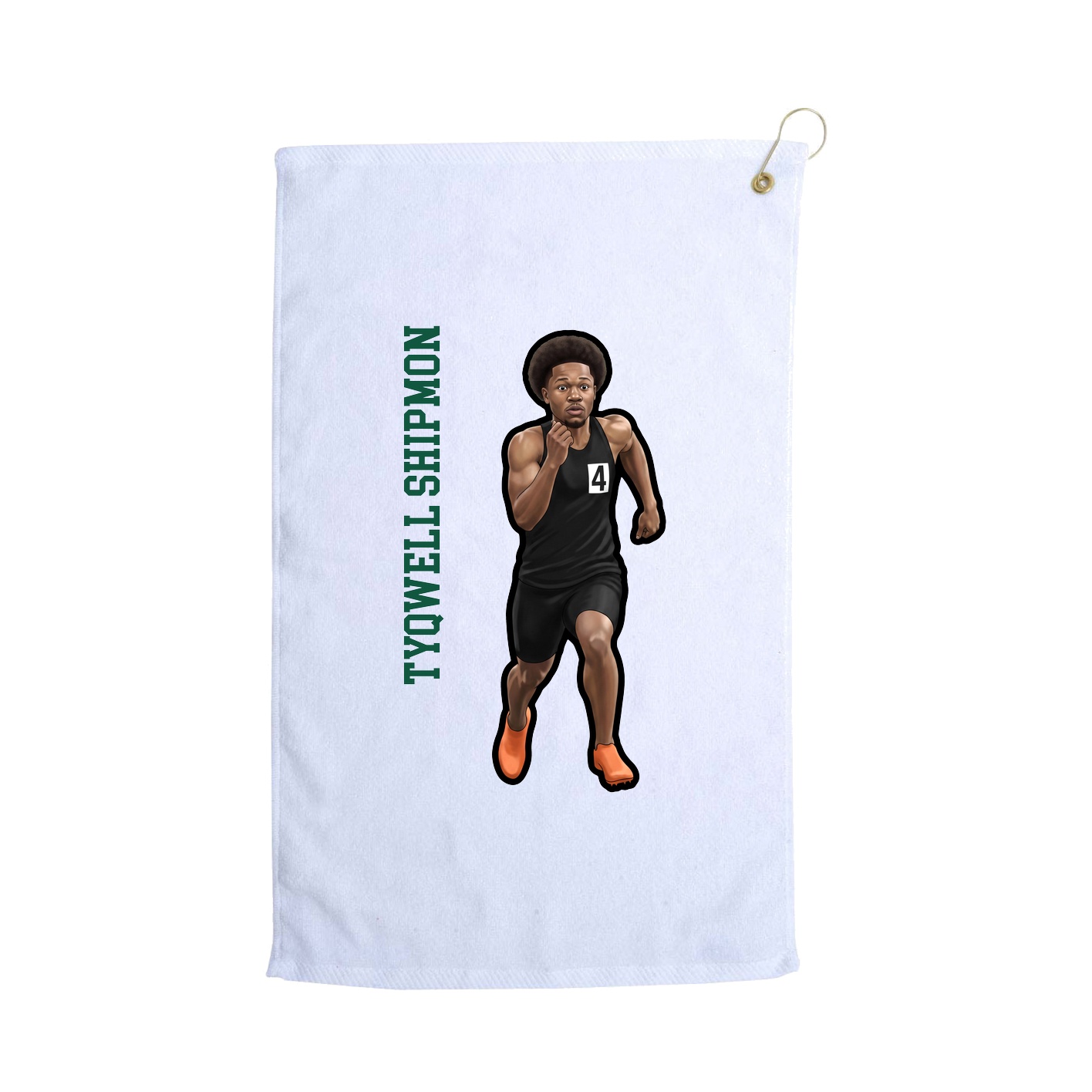 Golf Towel — Name Vertical in White