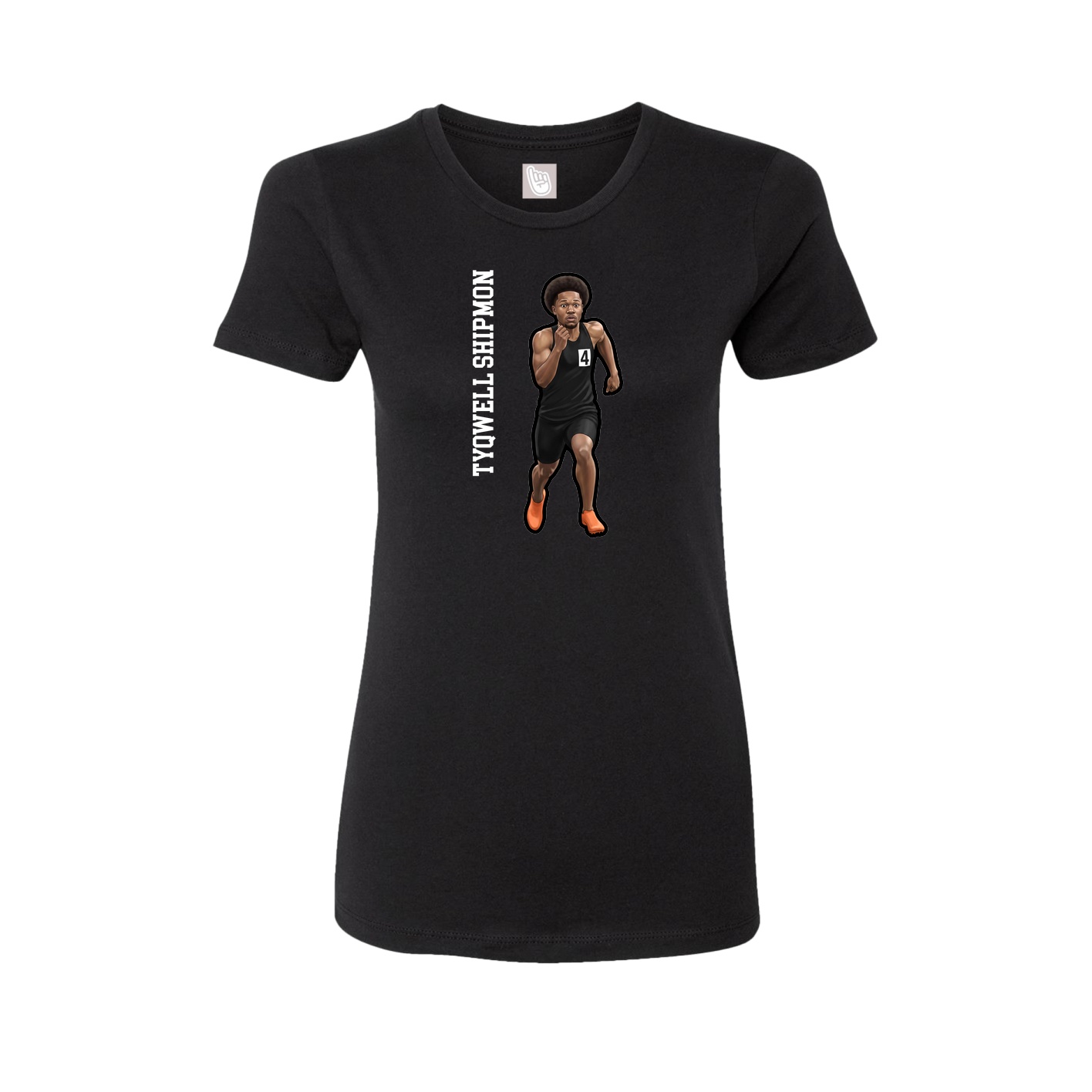 Womens Tee — Name Vertical in Black