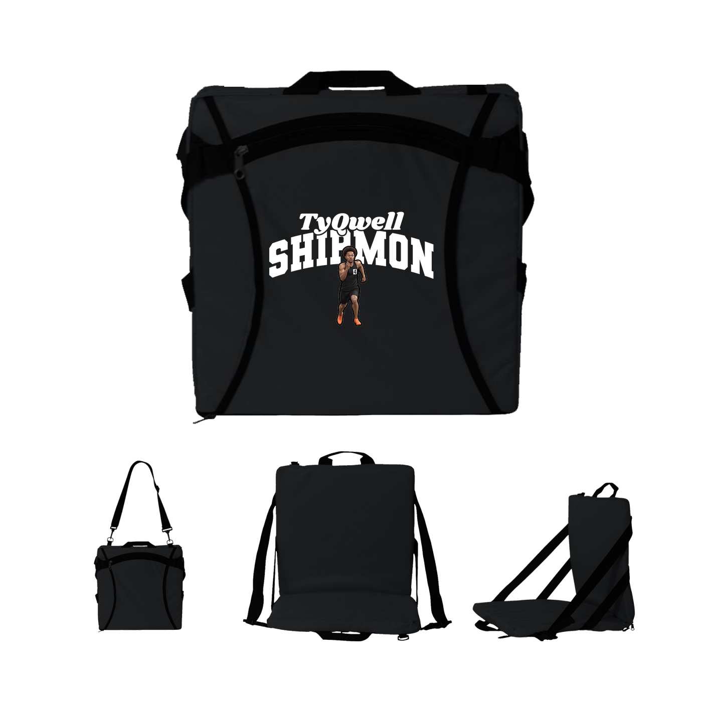 Folding Stadium Seat — Signature Arch in Black