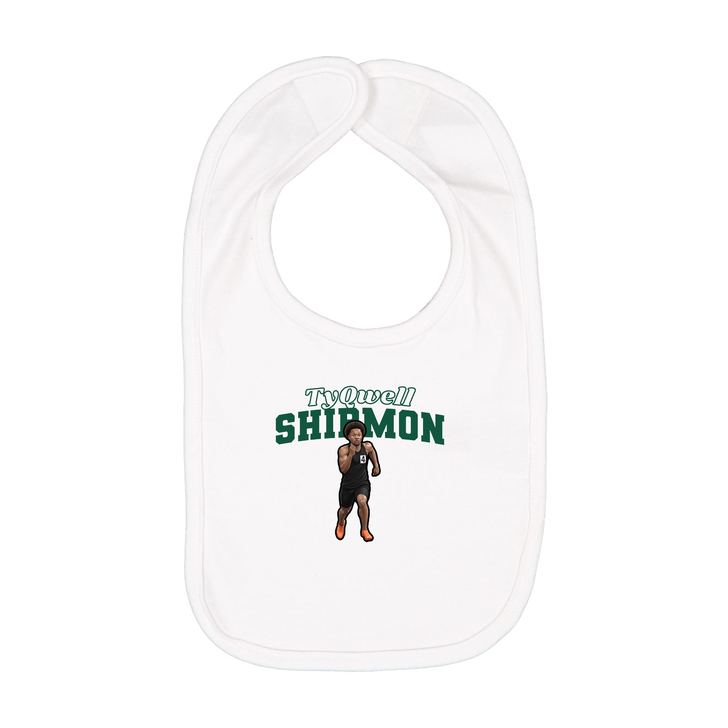 Infant Bib — Name Arch in White