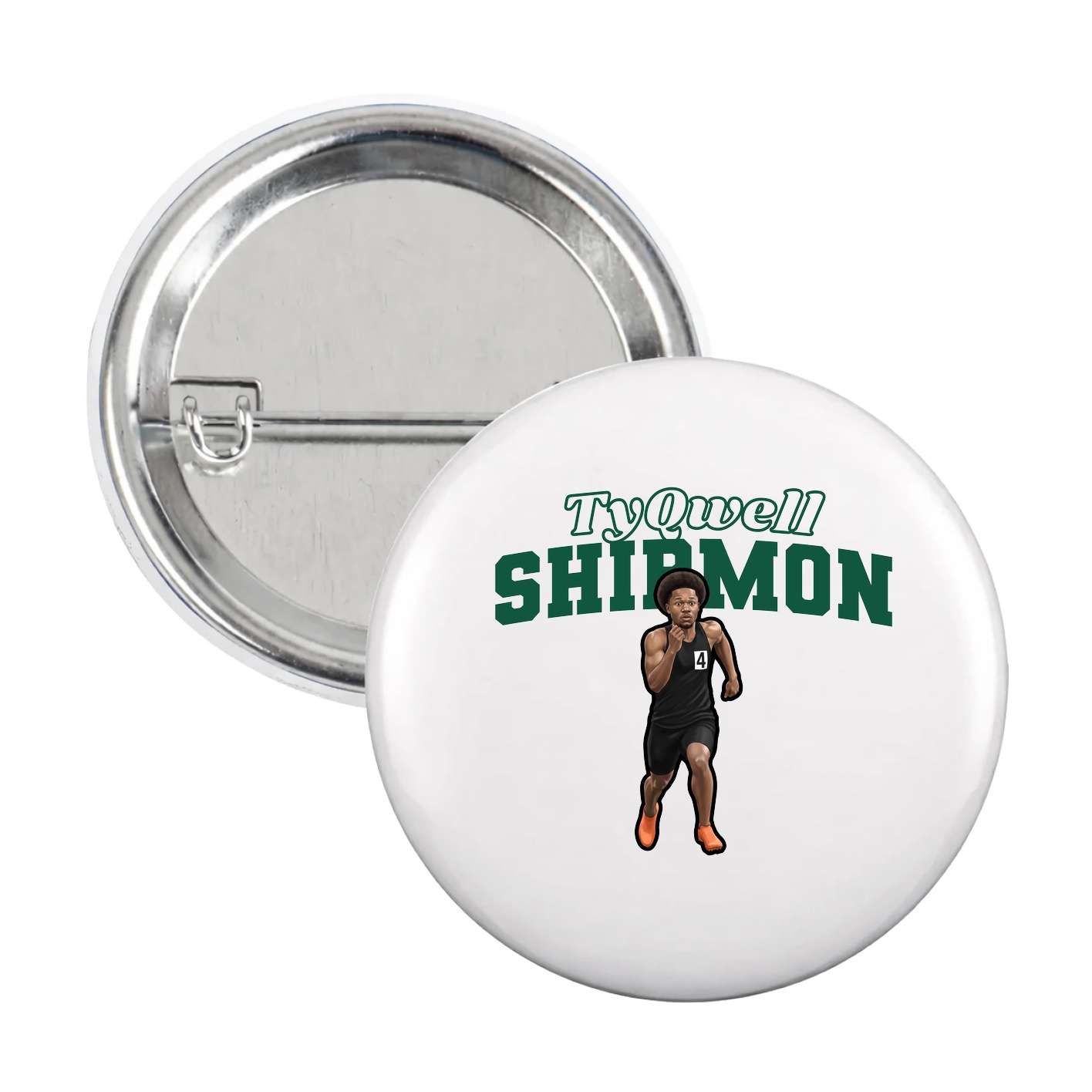 Game Day Button — Name Arch in White