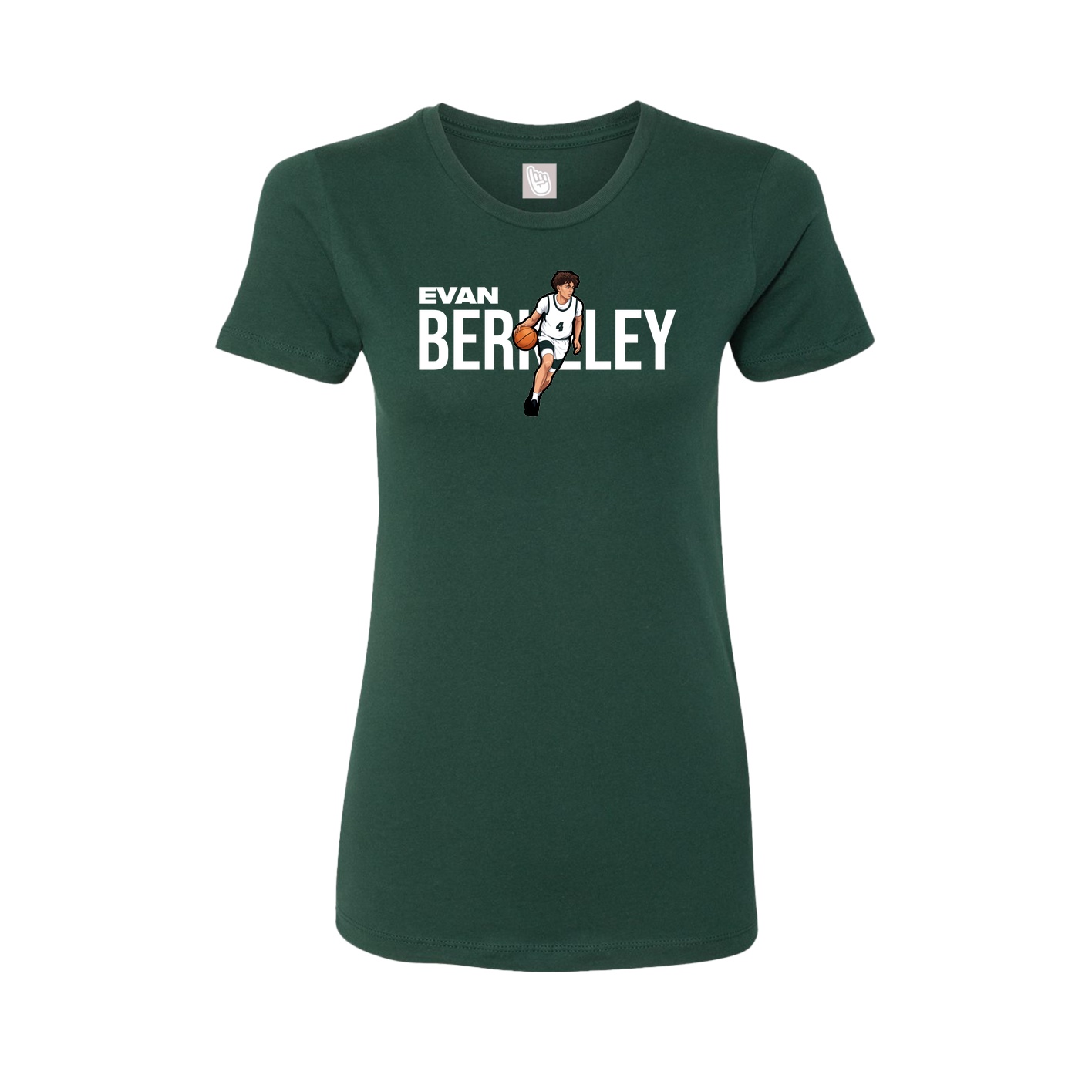 Fitted Women's Tee — Player Name in Green