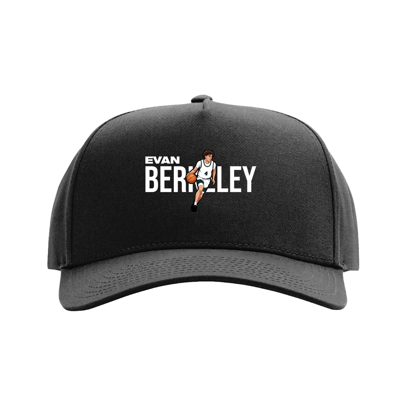 Full Fabric Five-Panel Champ Cap — Player Name in Black
