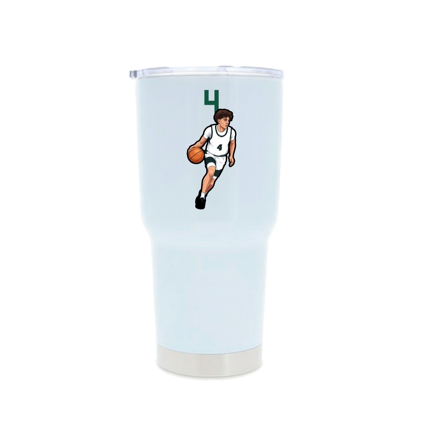 30oz Stainless Steel Tumbler — Number Top in White