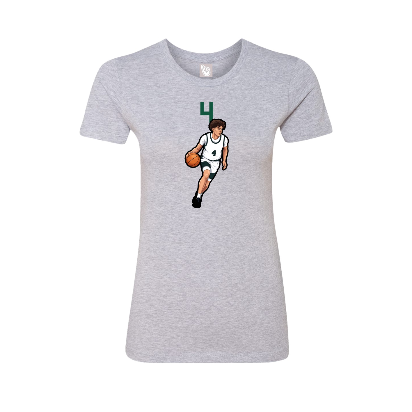 Fitted Women's Tee — Number Top in Grey