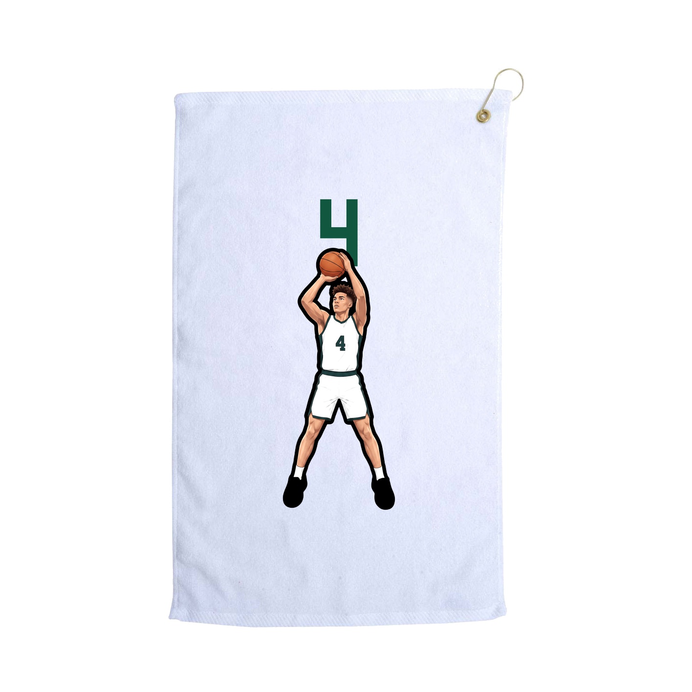 Golf Towel — Number Top in White