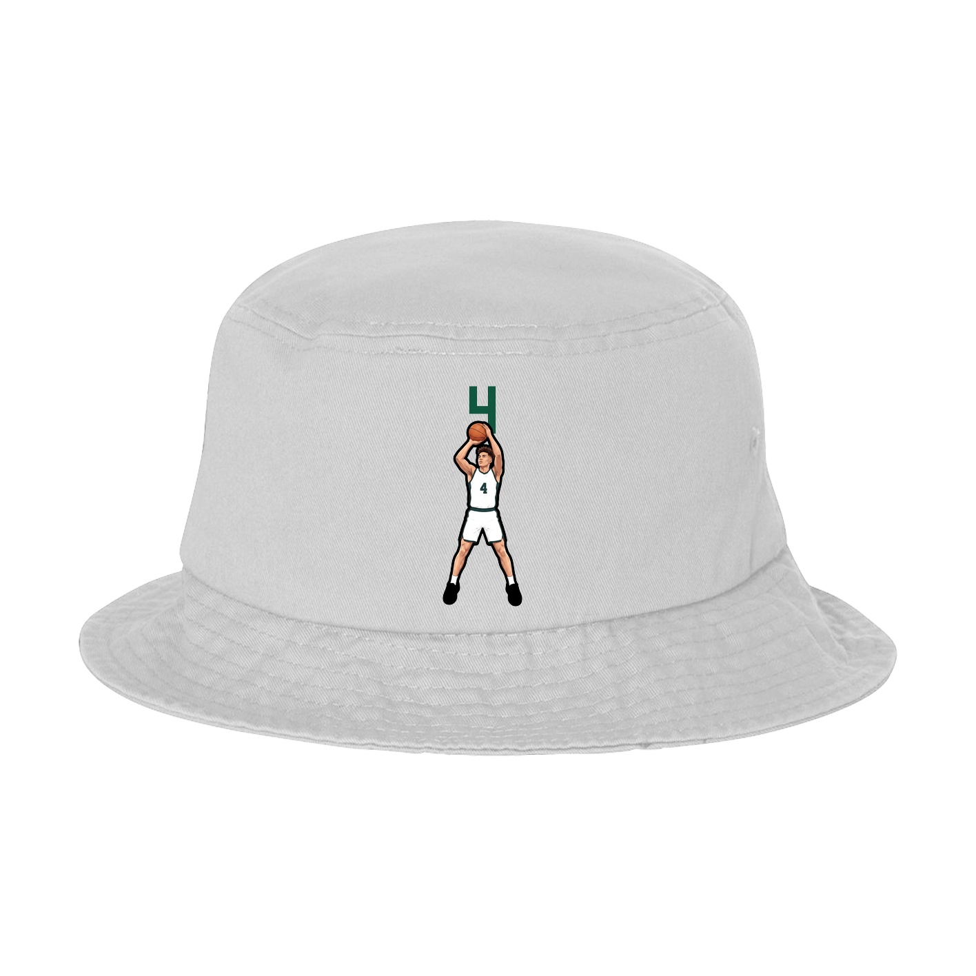Bucket Cap — Number Top in White