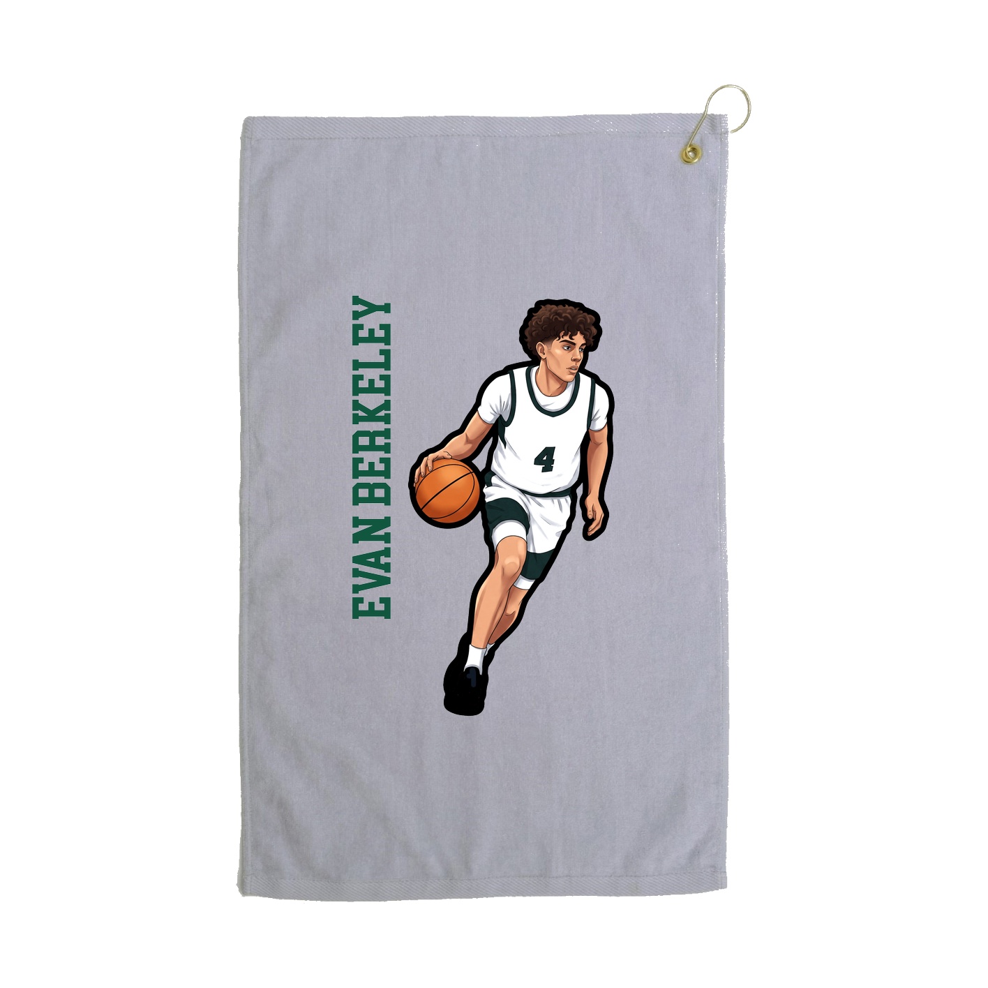 Golf Towel — Name Vertical in Grey