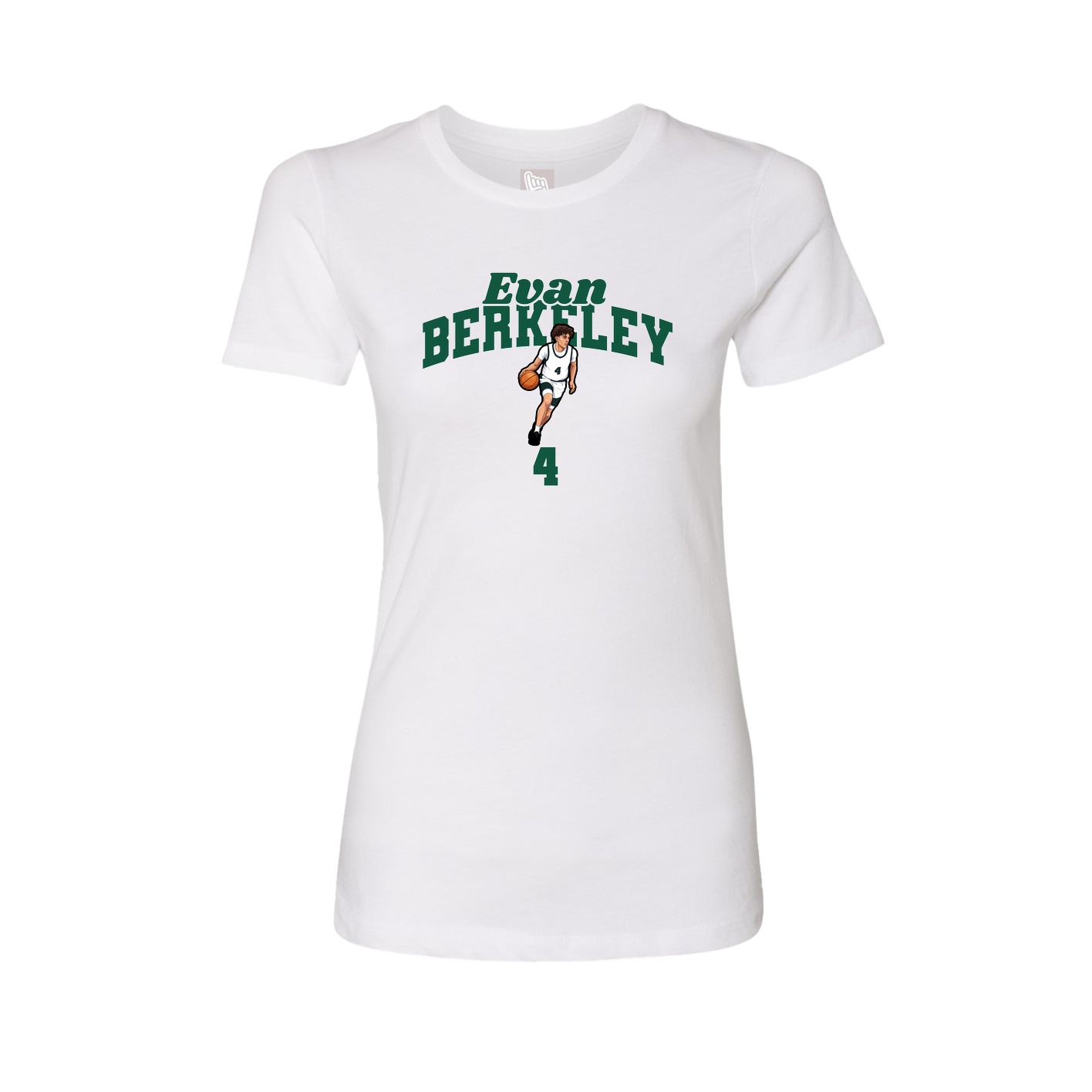 Fitted Women's Tee — Signature Arch in White