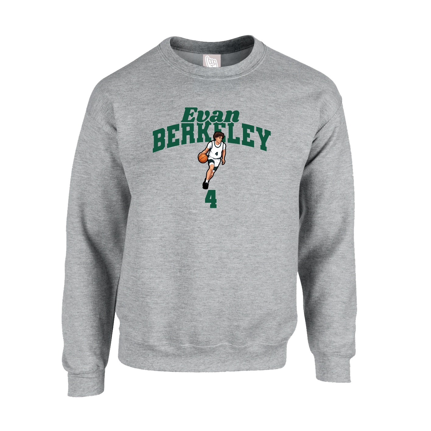 Fleece Crew — Signature Arch in Grey