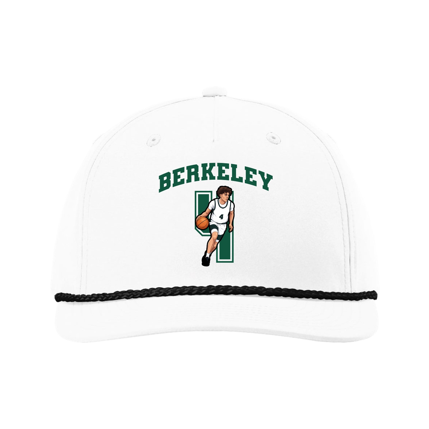 Five-Panel Classic Rope Cap — Number in White