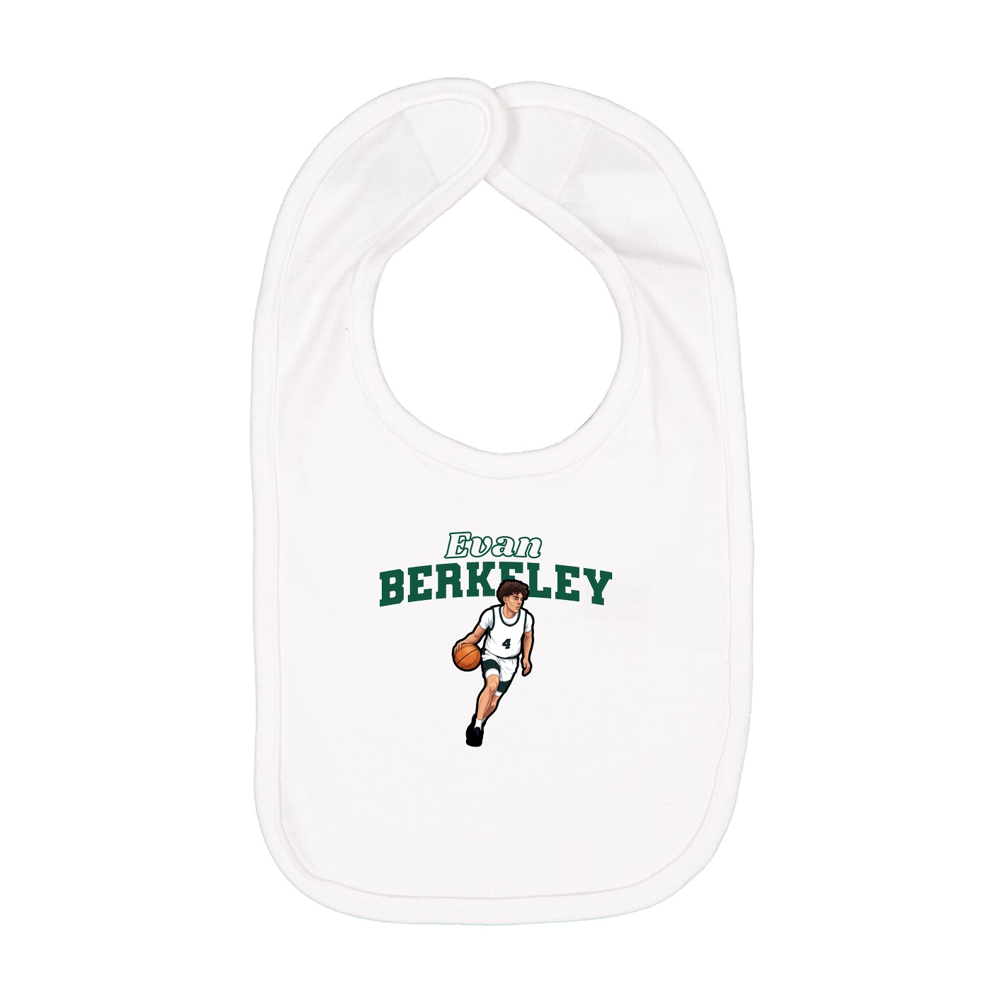Infant Bib — Name Arch in White