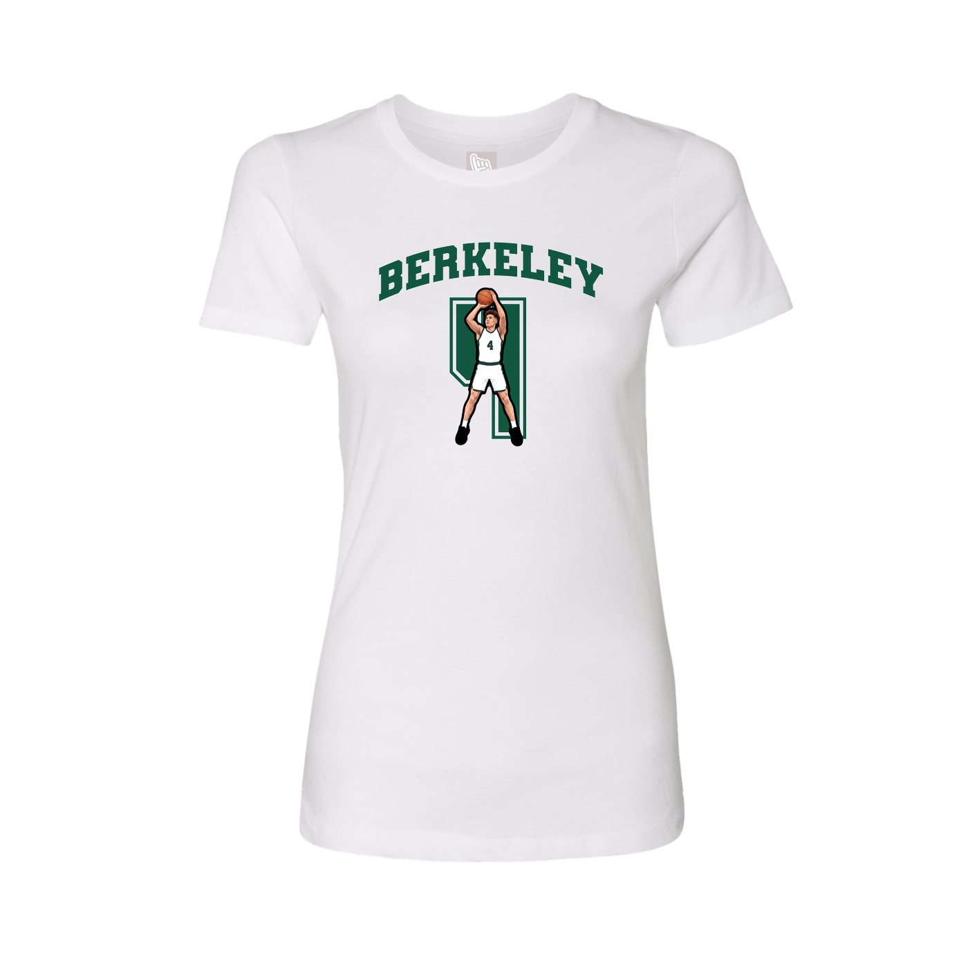 Fitted Women's Tee — Number in White