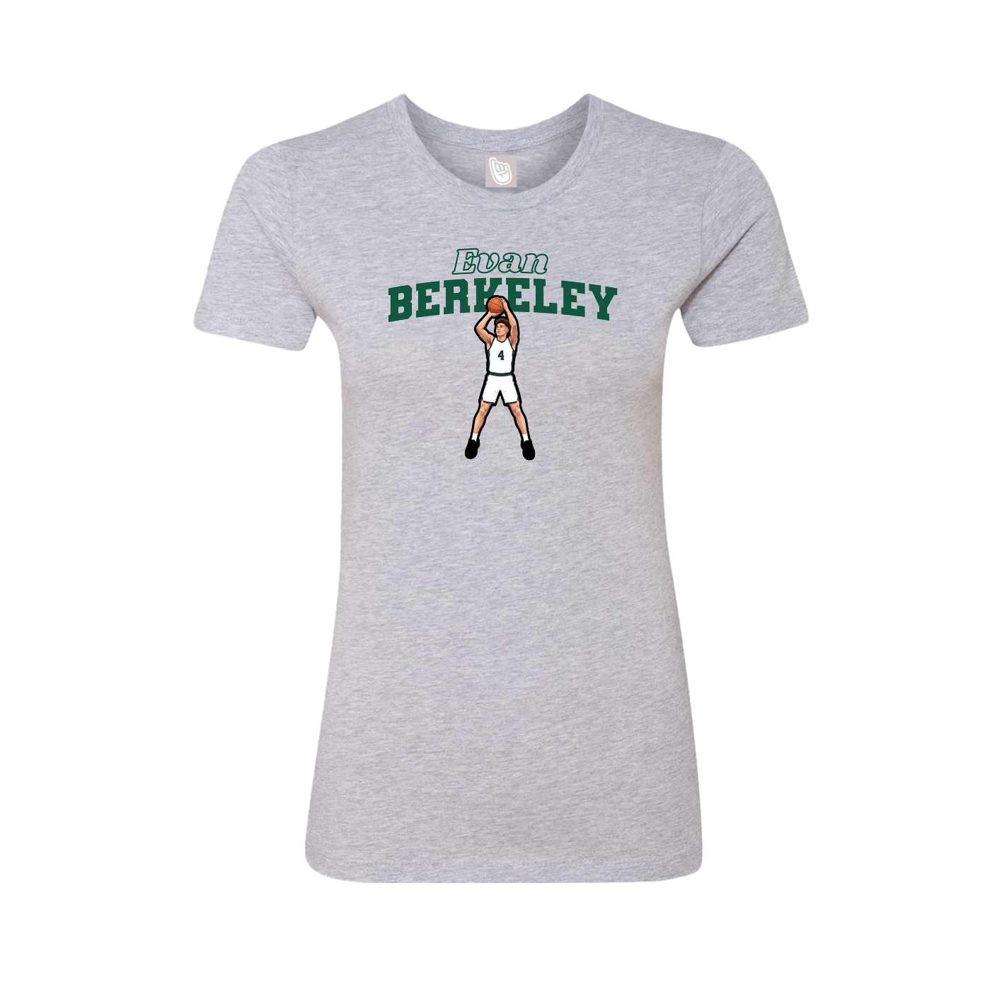Fitted Women's Tee — Name Arch in Grey