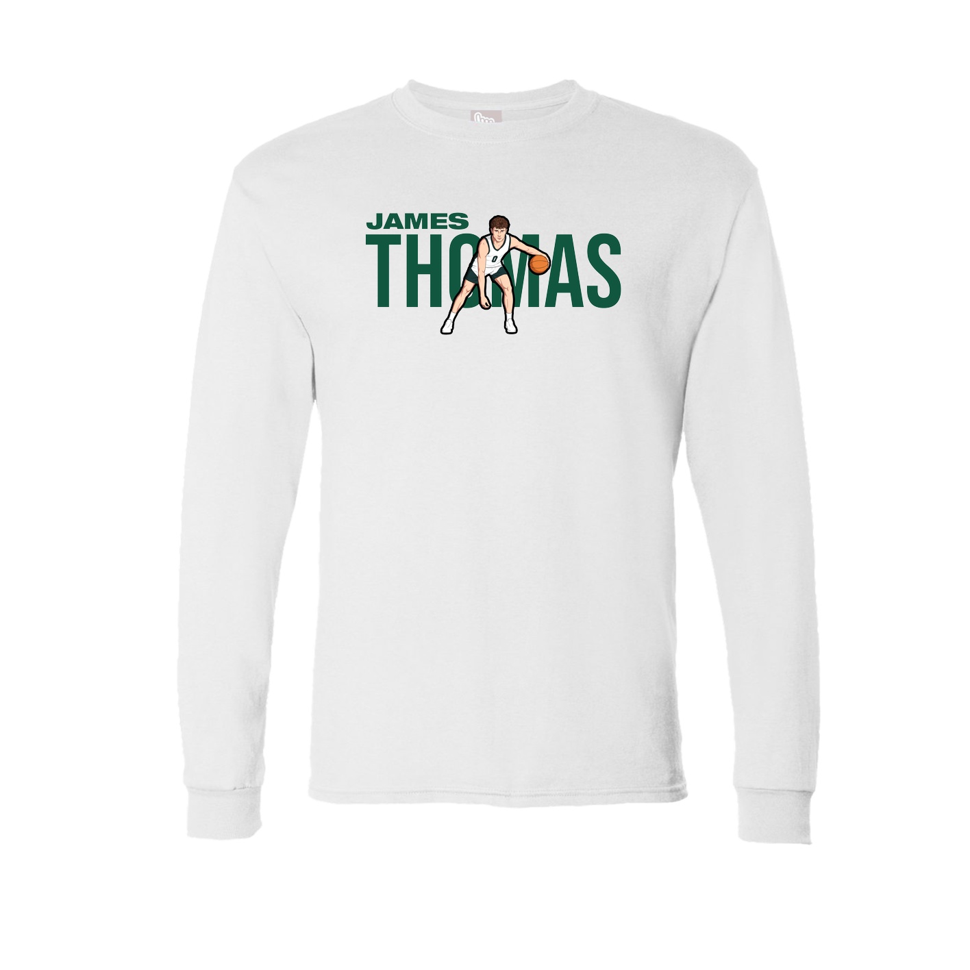Long Sleeve Tee — Player Name in White