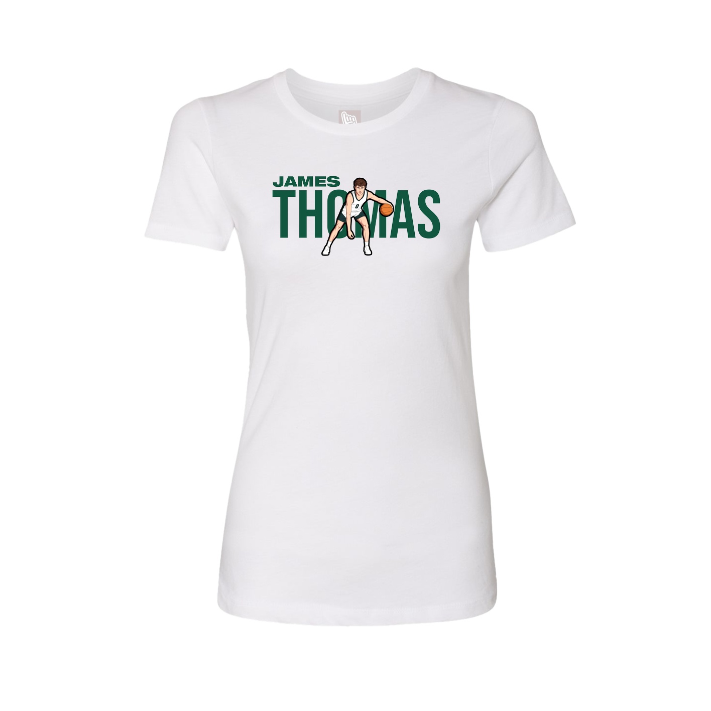 Fitted Women's Tee — Player Name in White