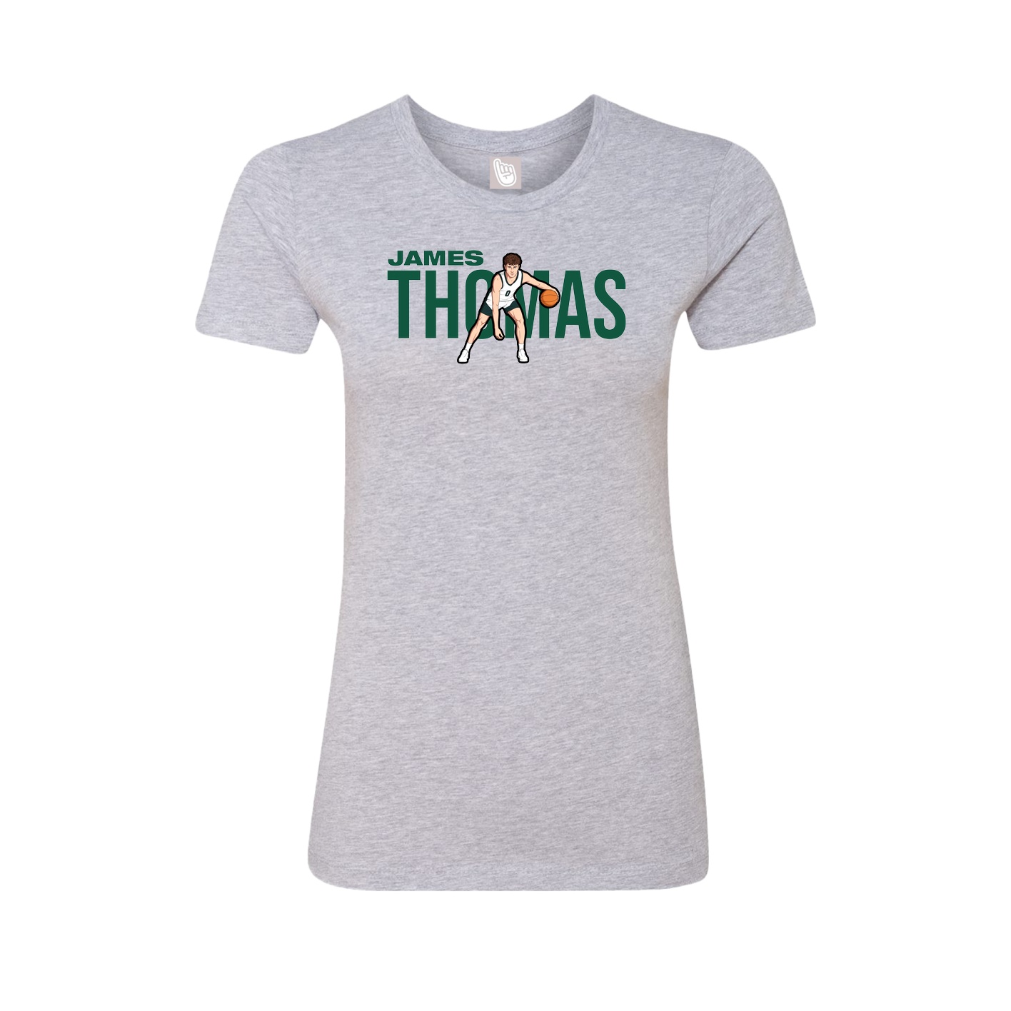 Fitted Women's Tee — Player Name in Grey
