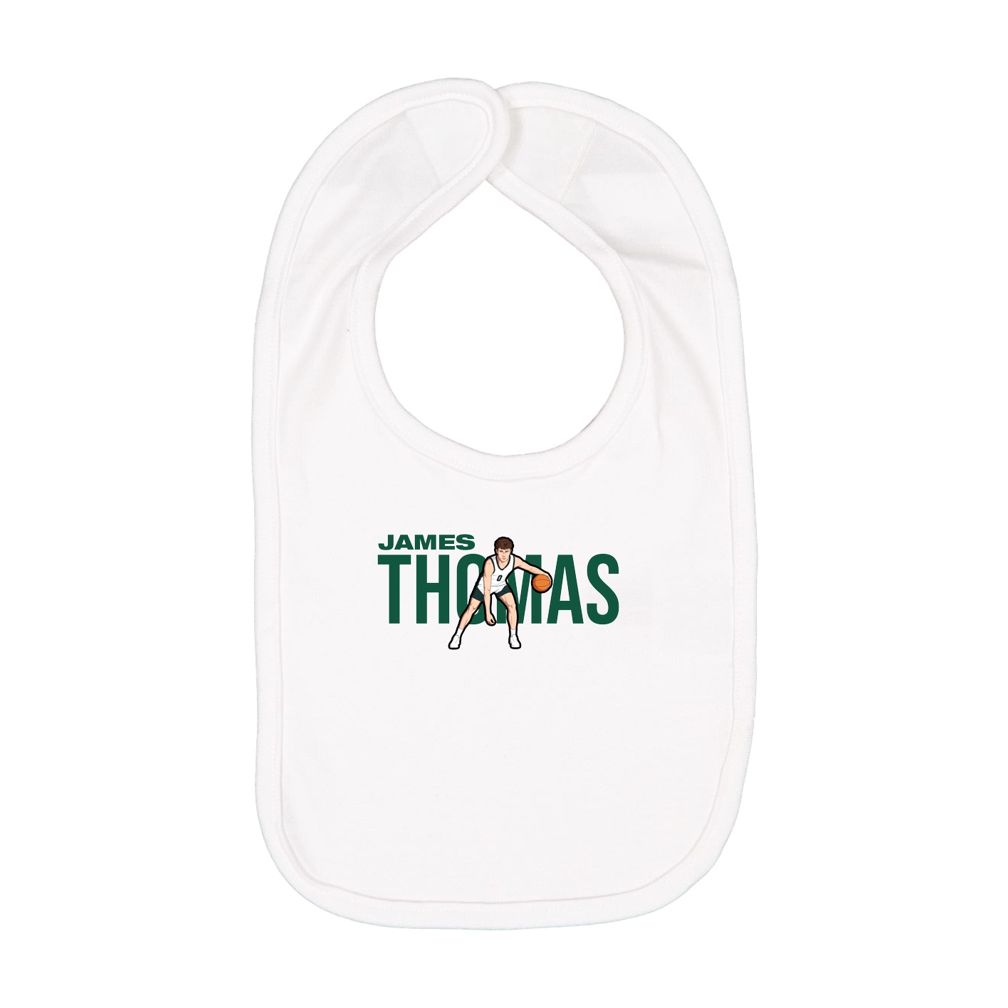 Infant Bib — Player Name in White