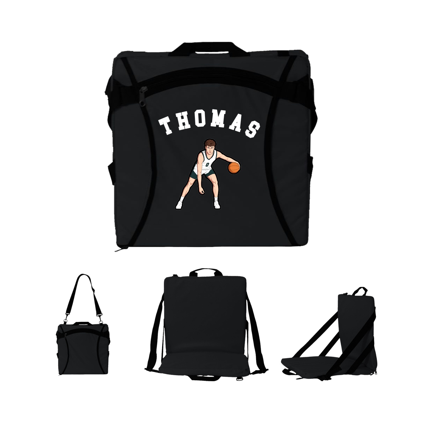Folding Stadium Seat — Shirsey Arch in Black