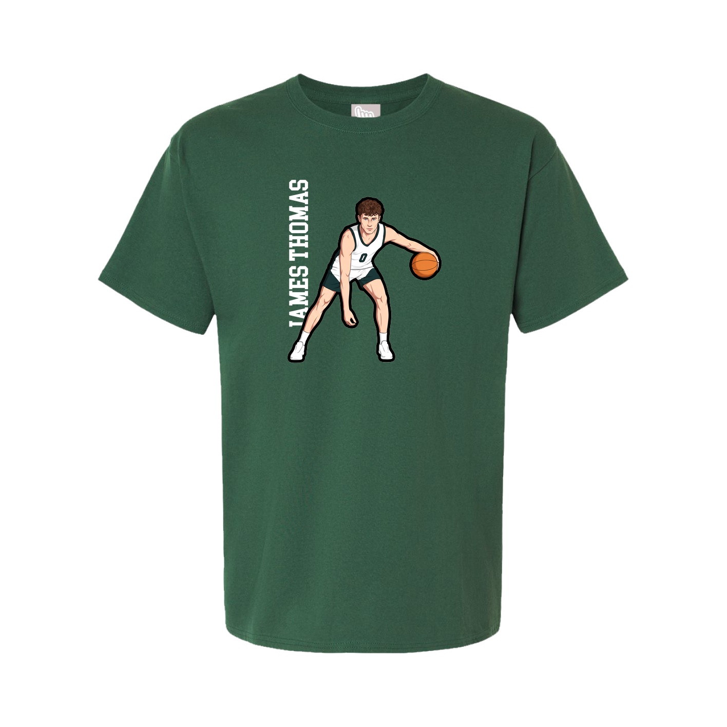 Tee — Name Vertical in Green