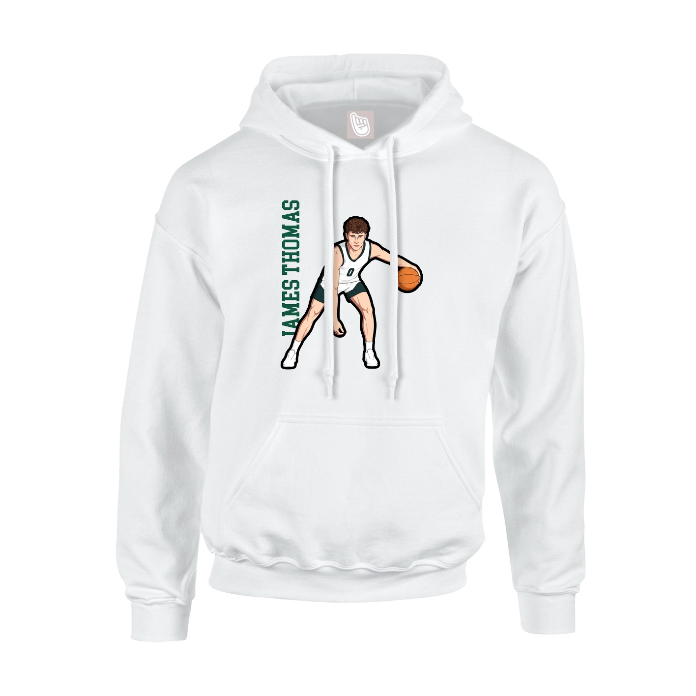 Youth Hoodie — Name Vertical in White