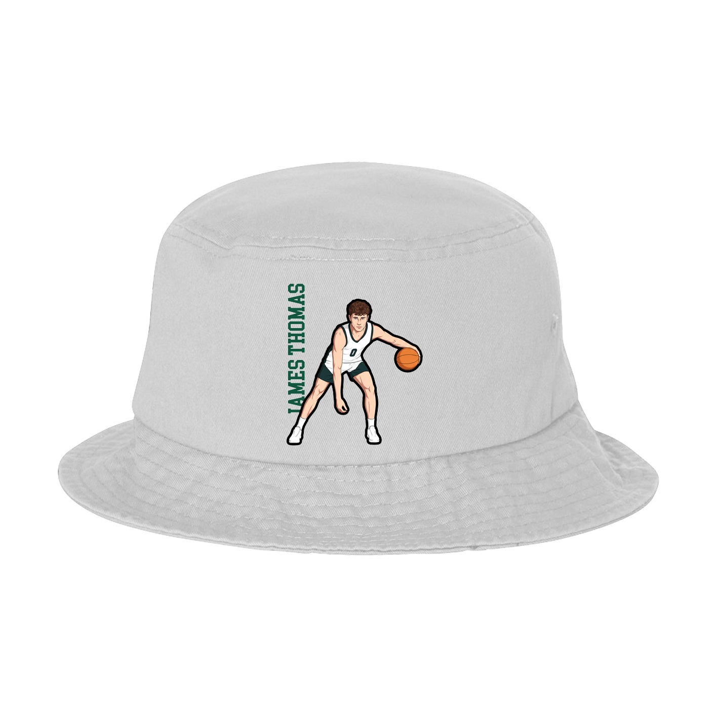 Bucket Cap — Name Vertical in White
