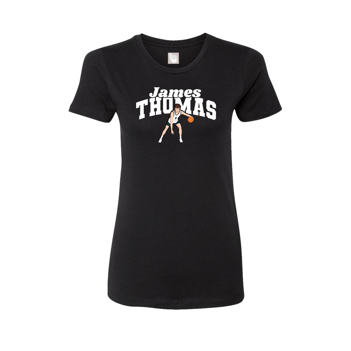 Fitted Women's Tee — Signature Arch in Black