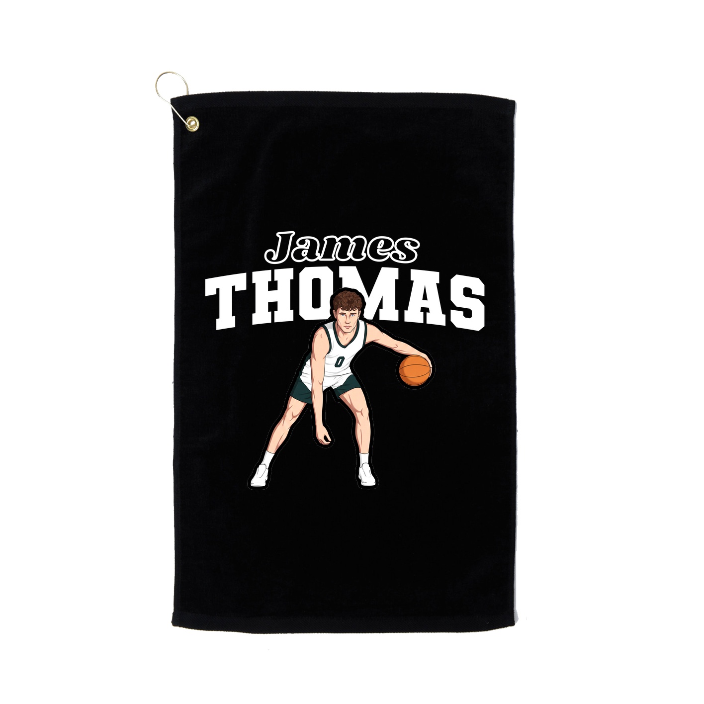 Golf Towel — Name Arch in Black