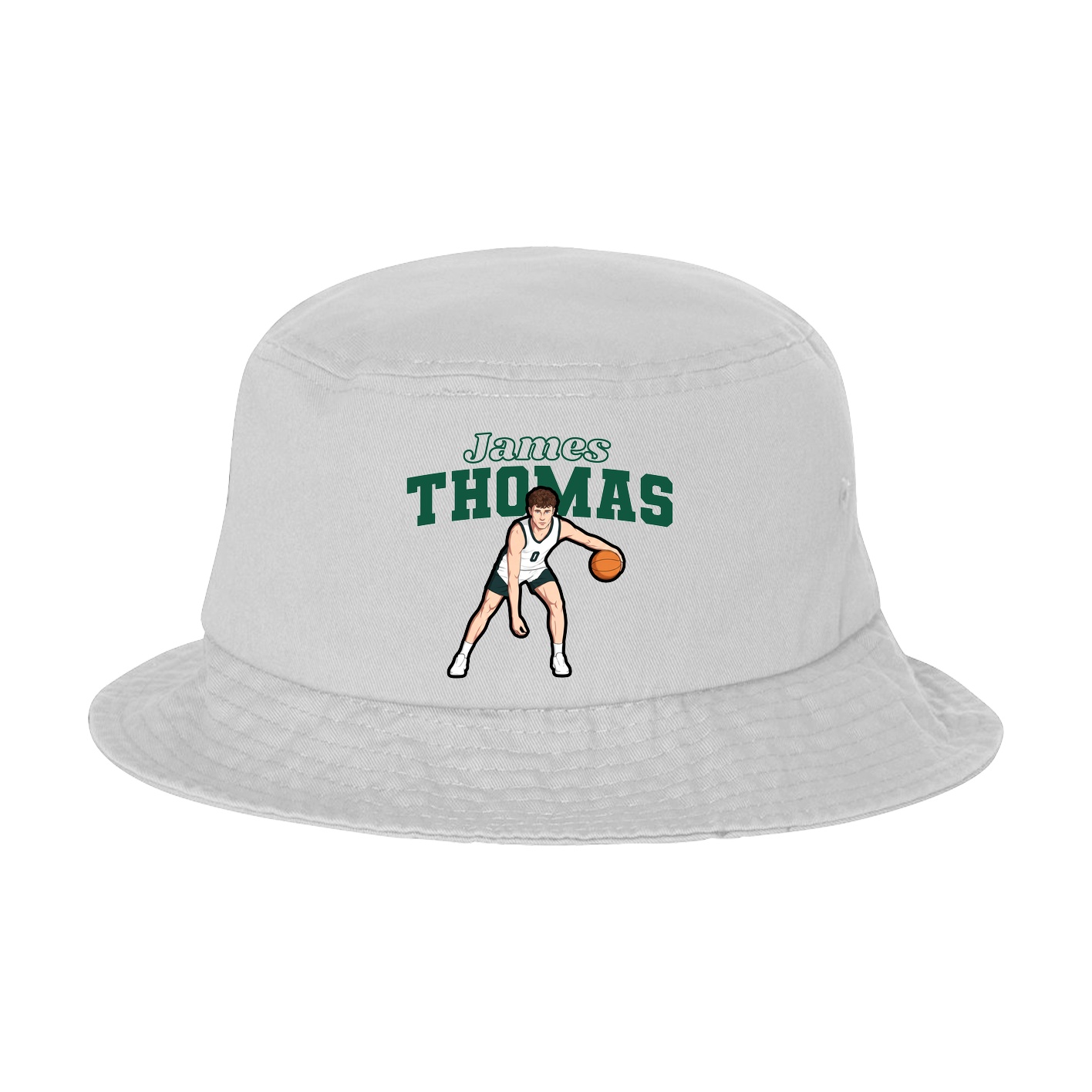 Bucket Cap — Name Arch in White