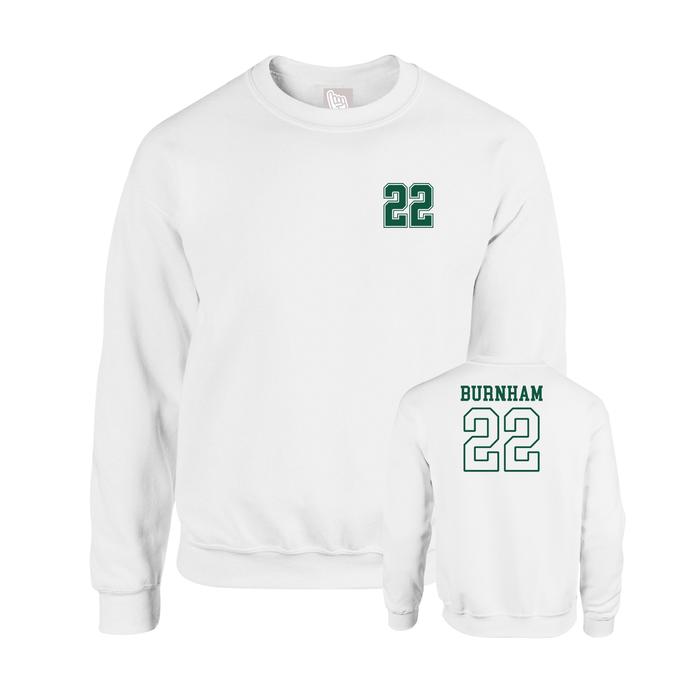 Fleece Crew — Chest Back in White