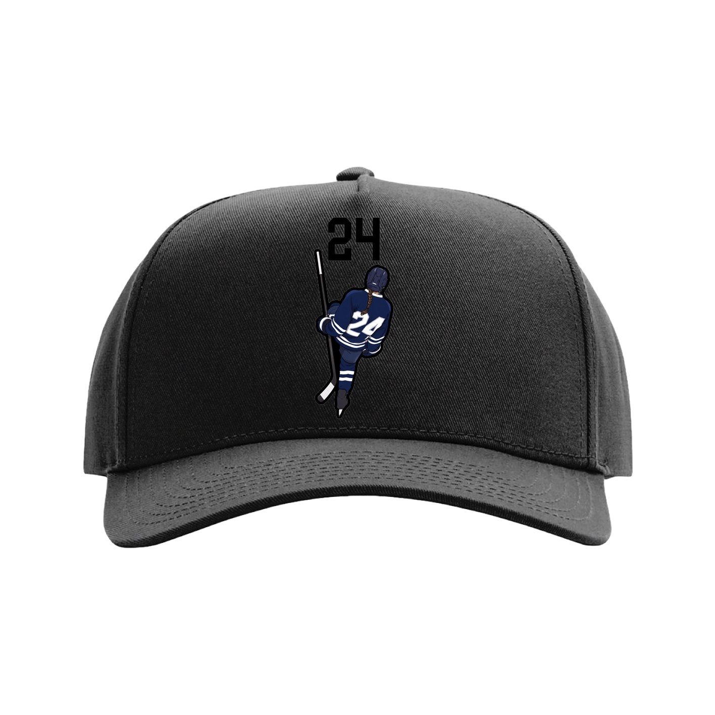 Full Fabric Five-Panel Champ Cap — Number Top in Black