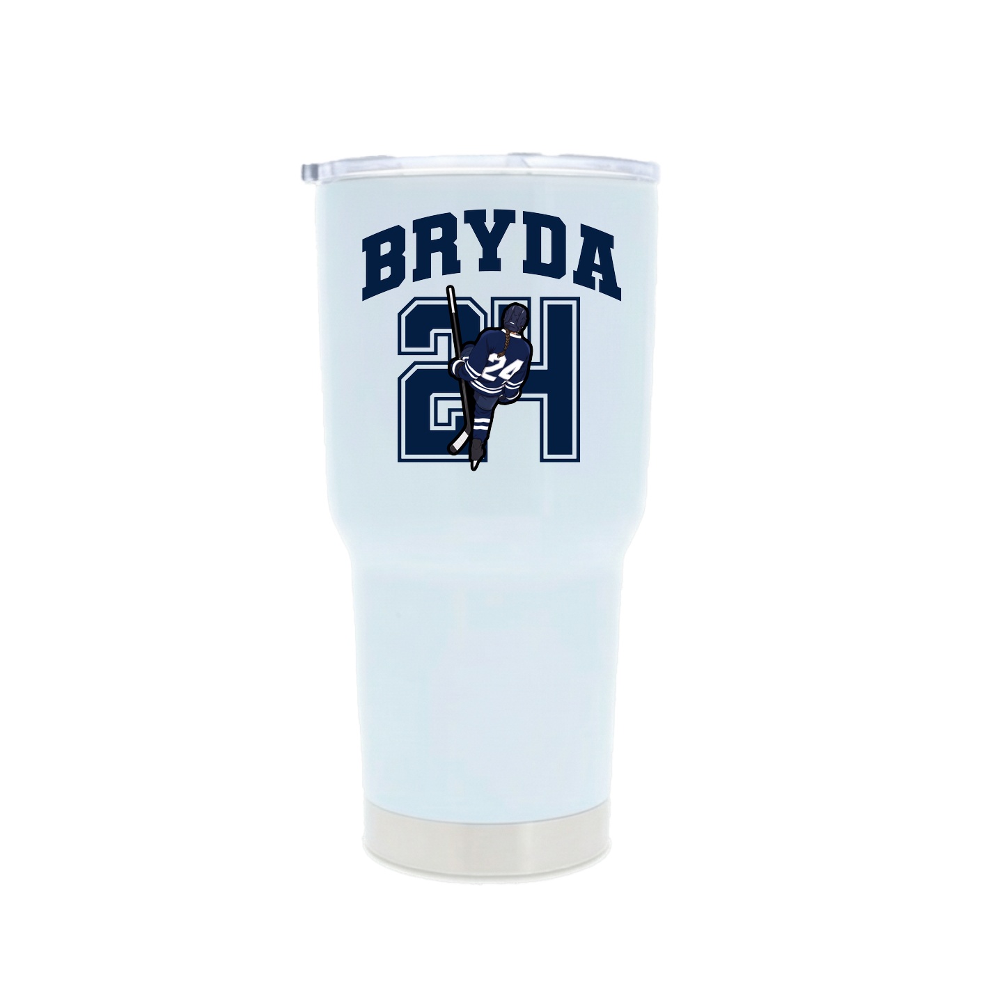 30oz Stainless Steel Tumbler — Number in White