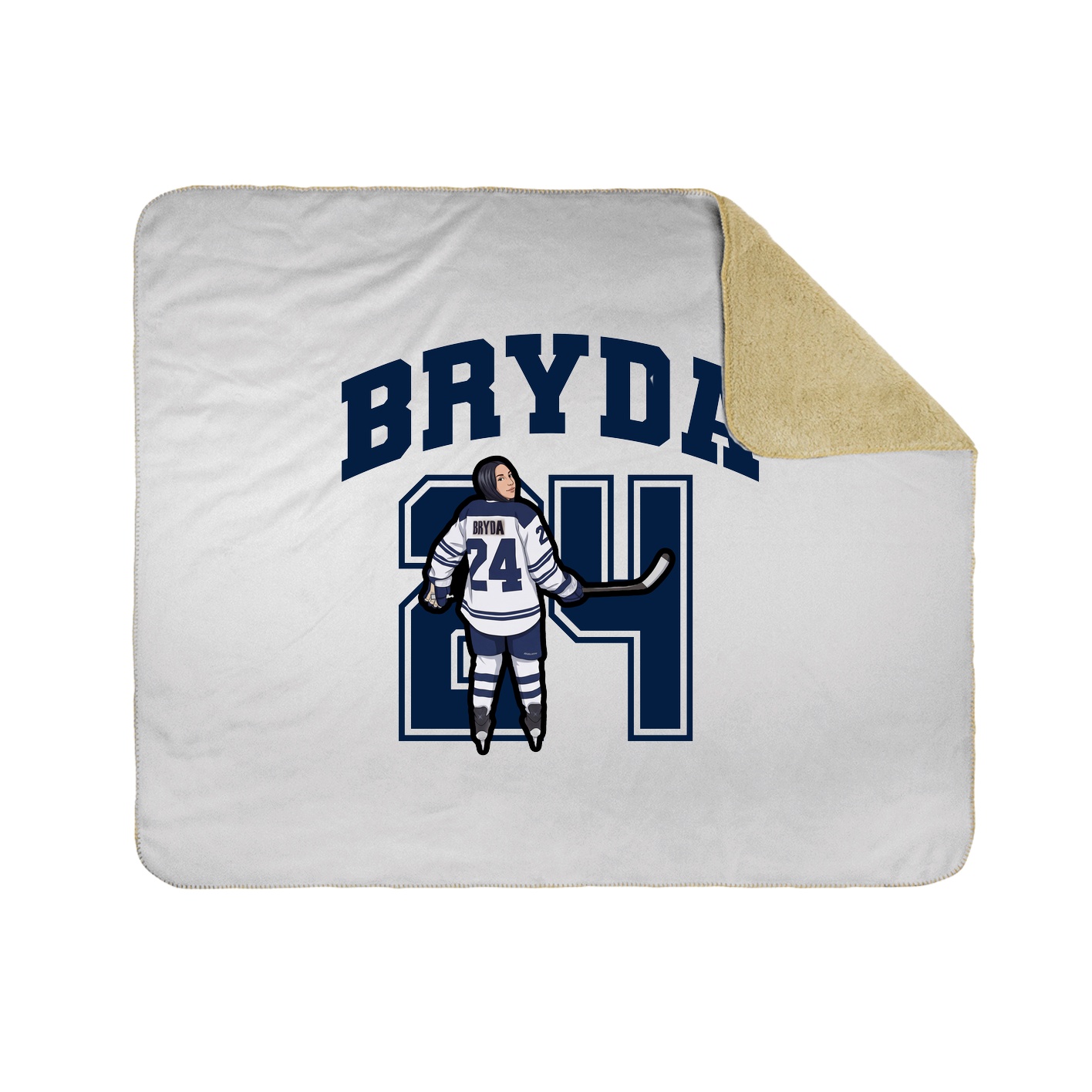 Throw Blanket — Number in White