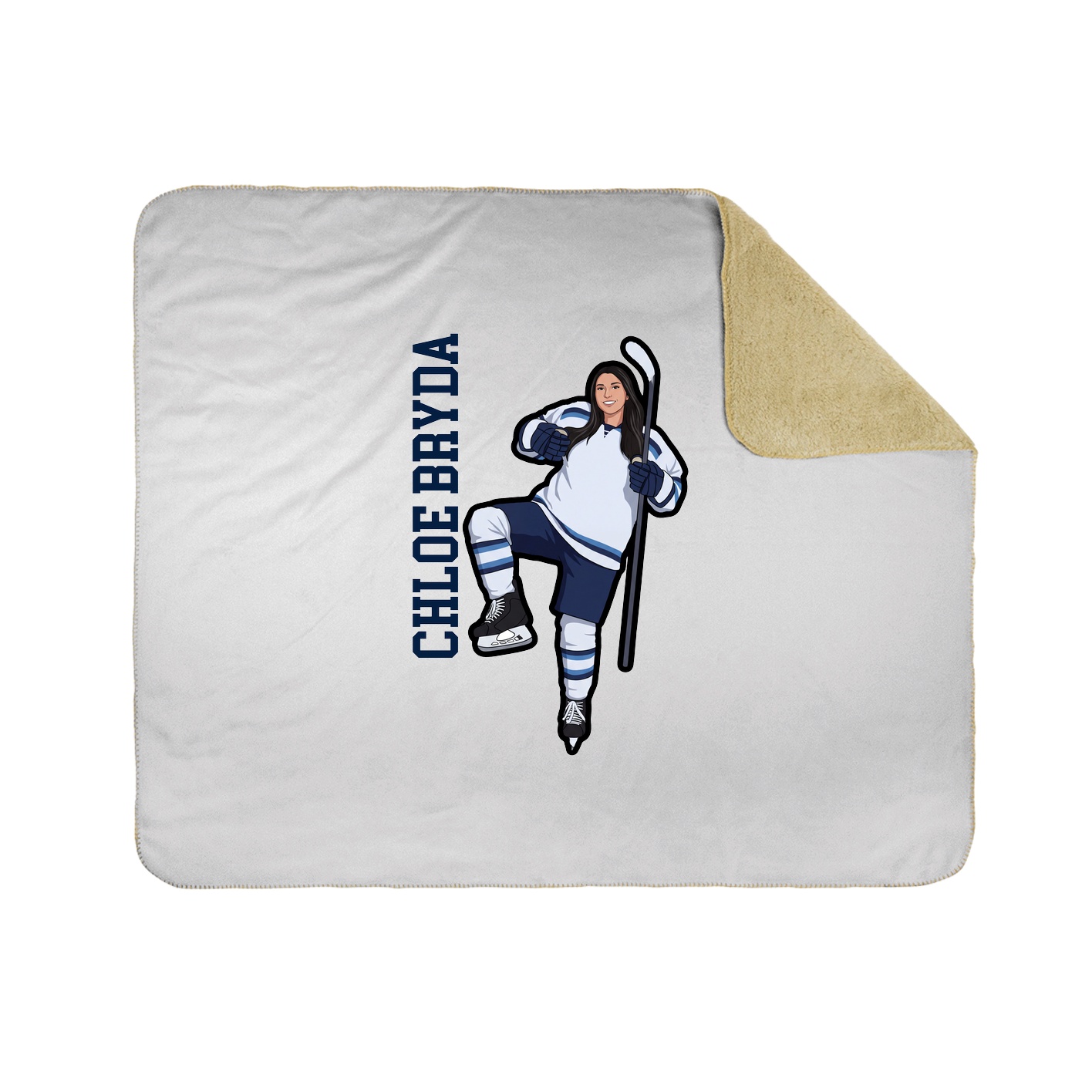 Throw Blanket — Name Vertical in White