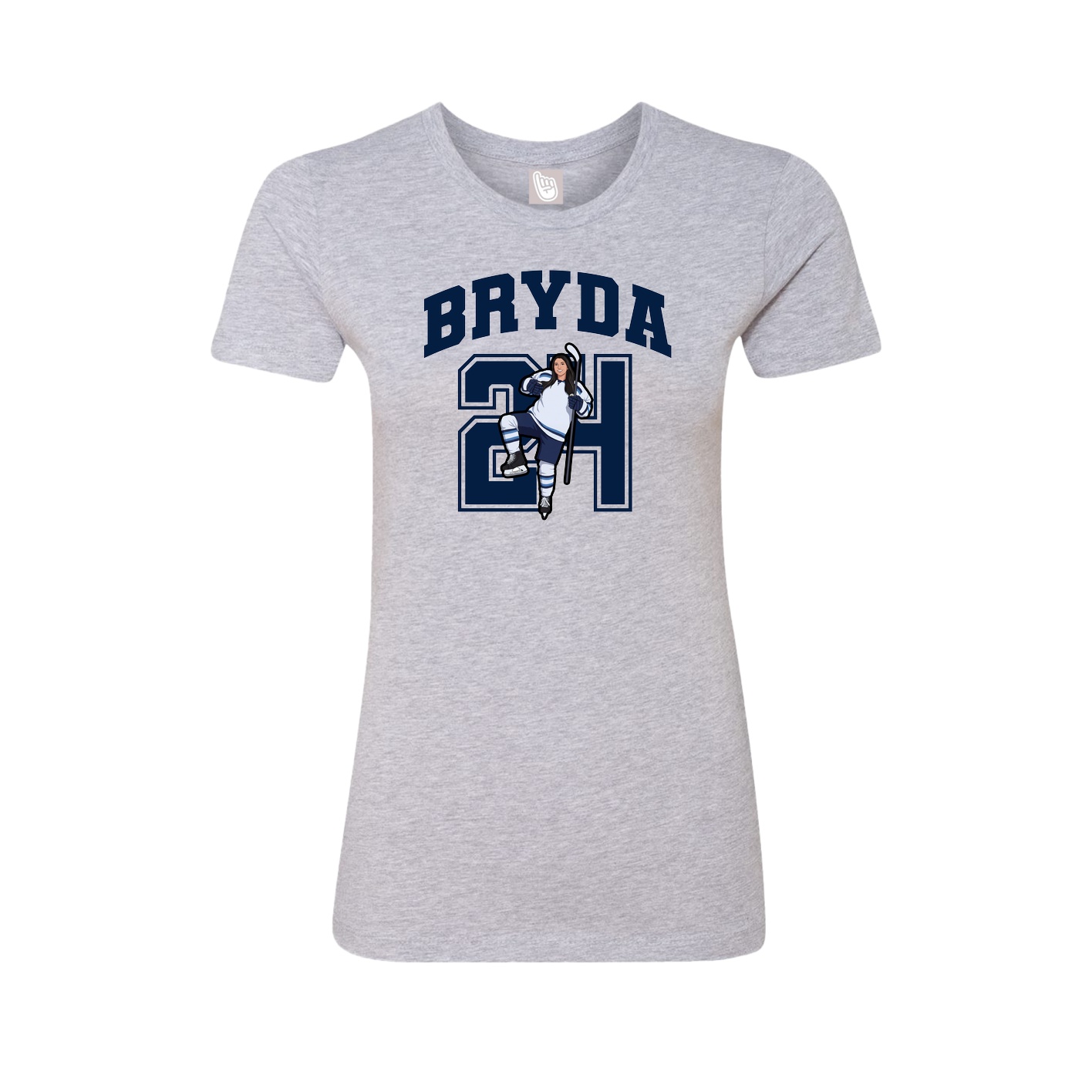 Fitted Women's Tee — Number in Grey