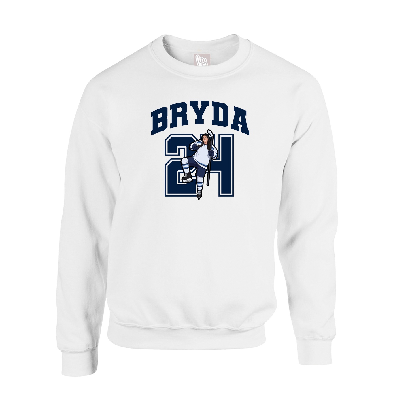 Fleece Crew — Number in White