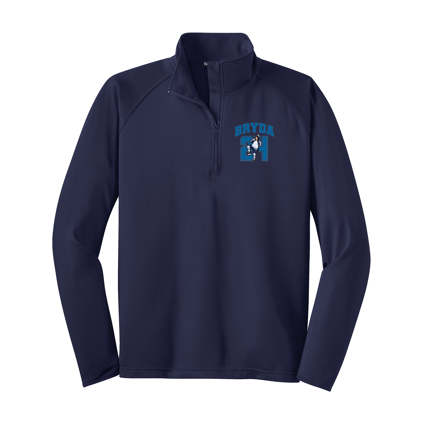 Q-Zip Pullover — Number in Navy