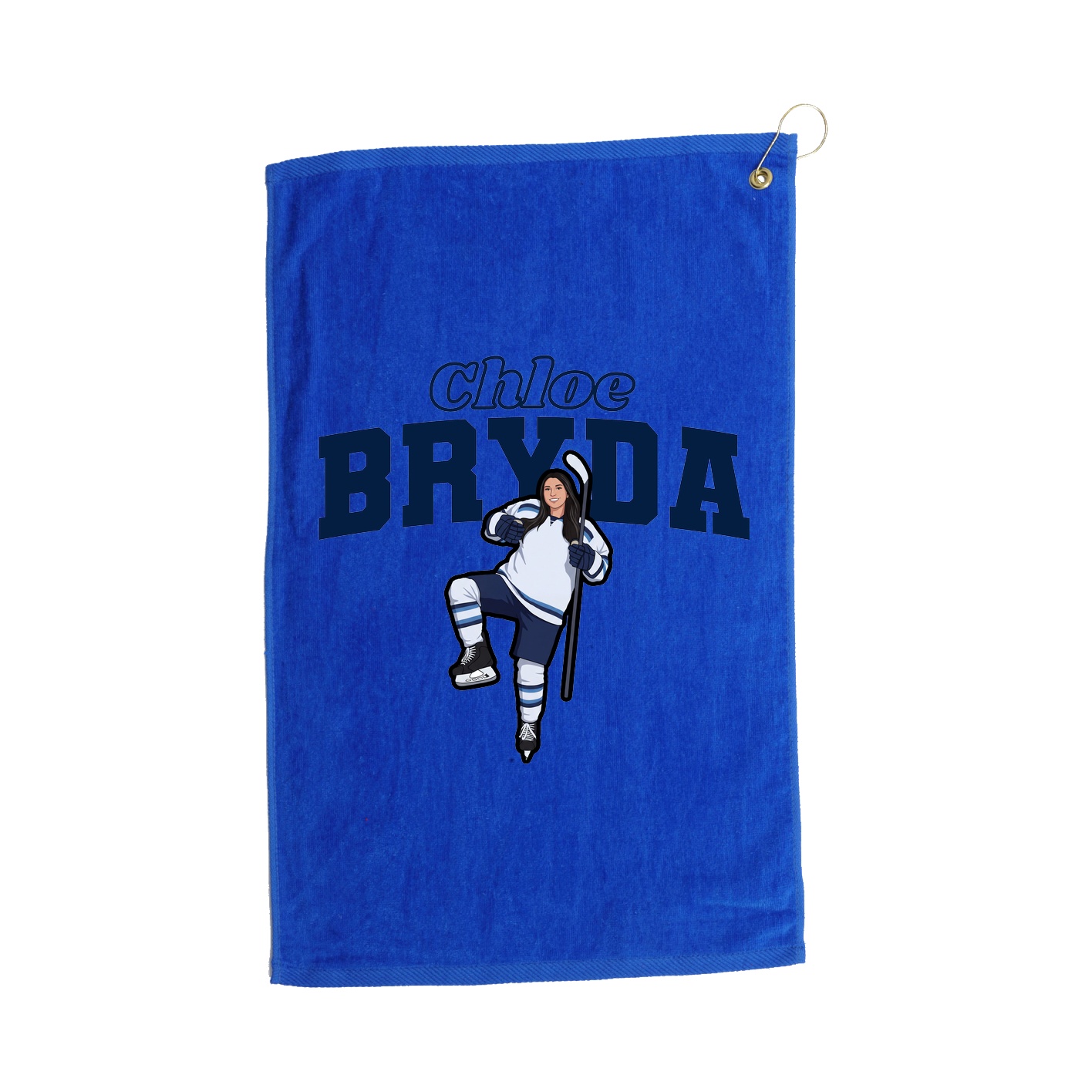 Golf Towel — Name Arch in Royal