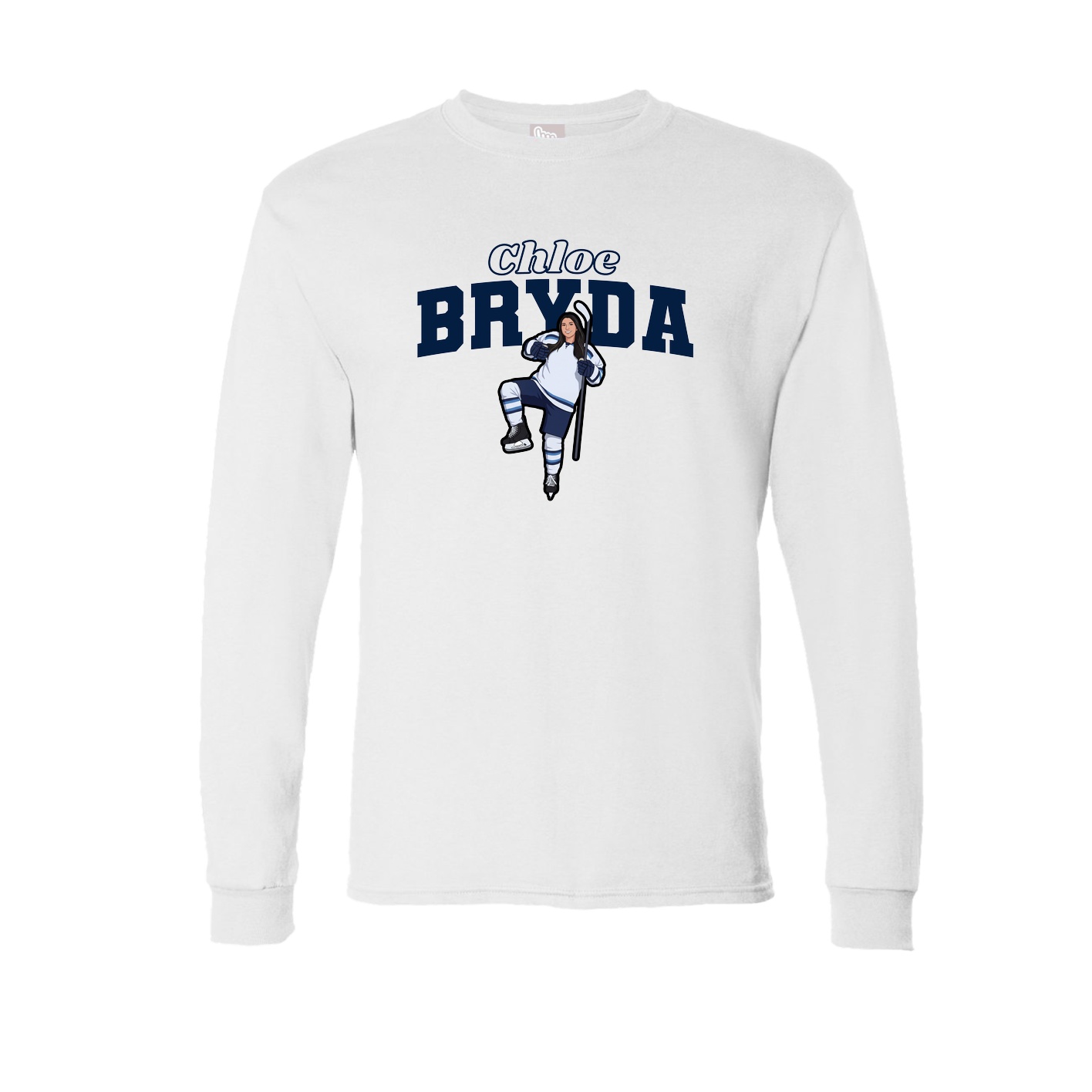 Long Sleeve Tee — Name Arch in White