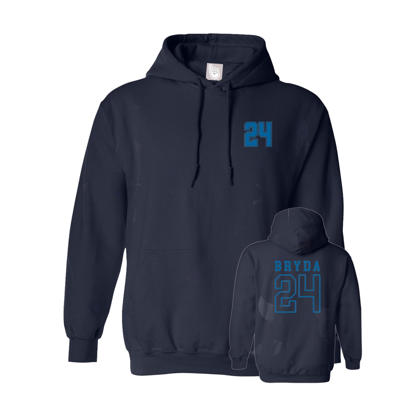 Hoodie — Chest Back in Navy