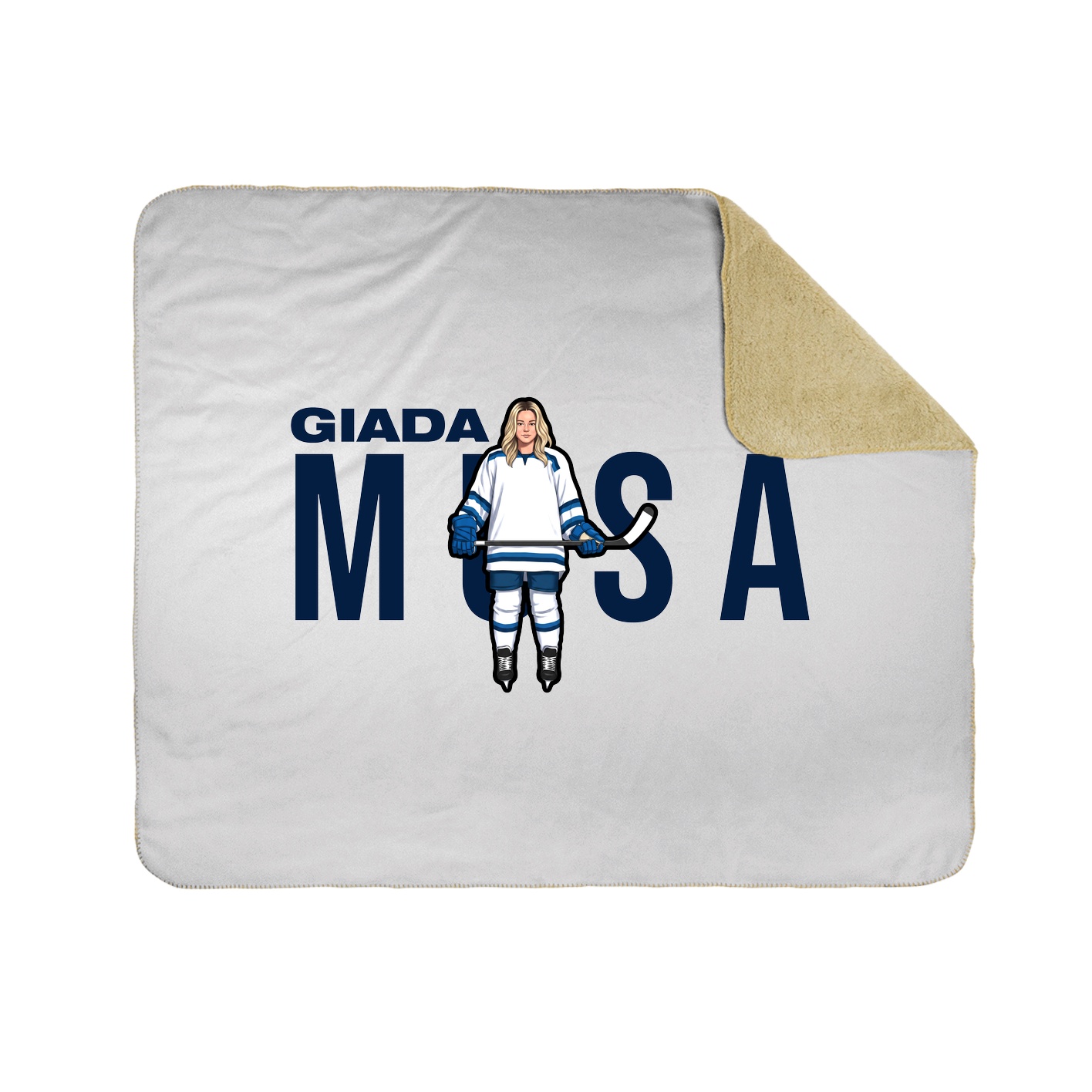 Throw Blanket — Player Name in White