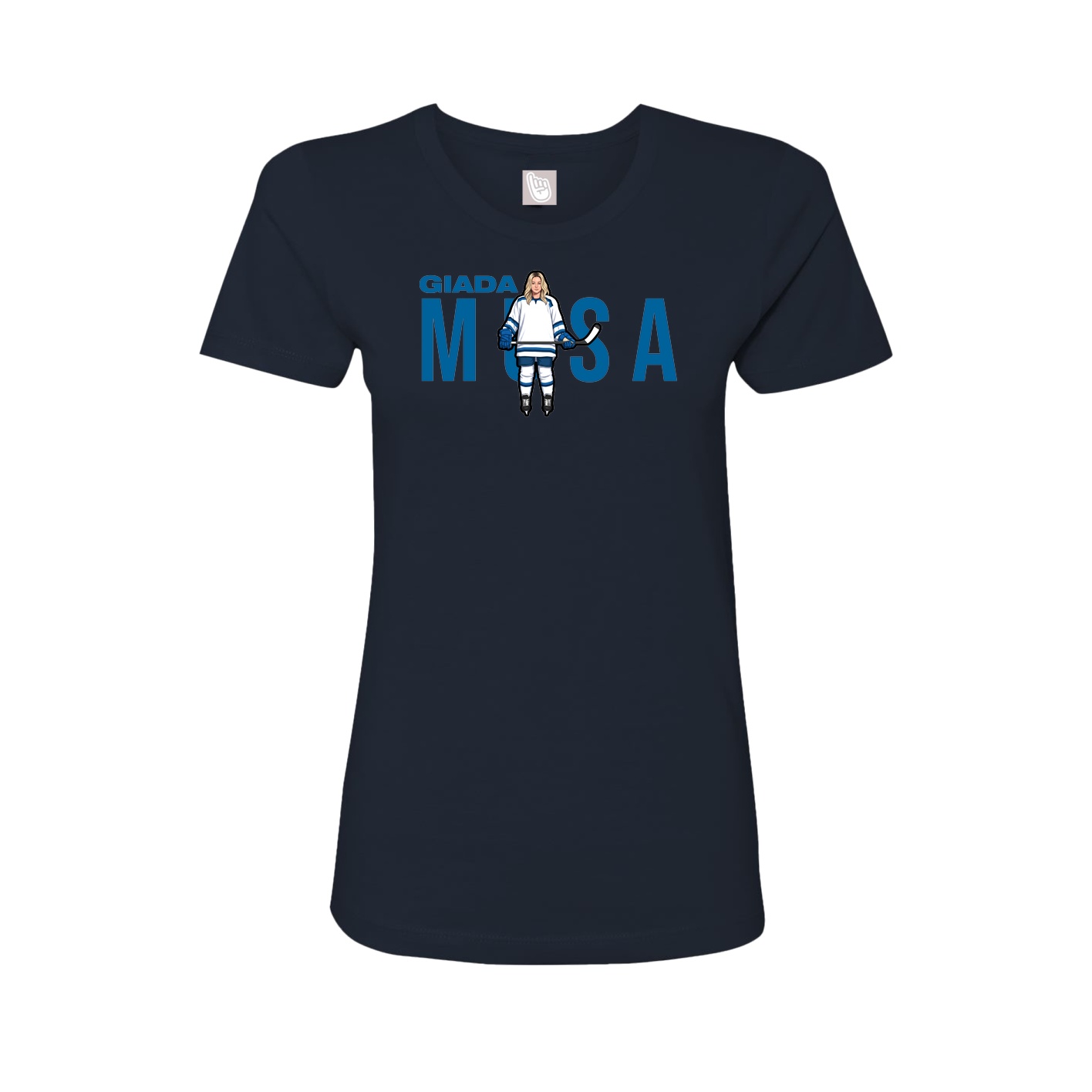 Fitted Women's Tee — Player Name in Navy