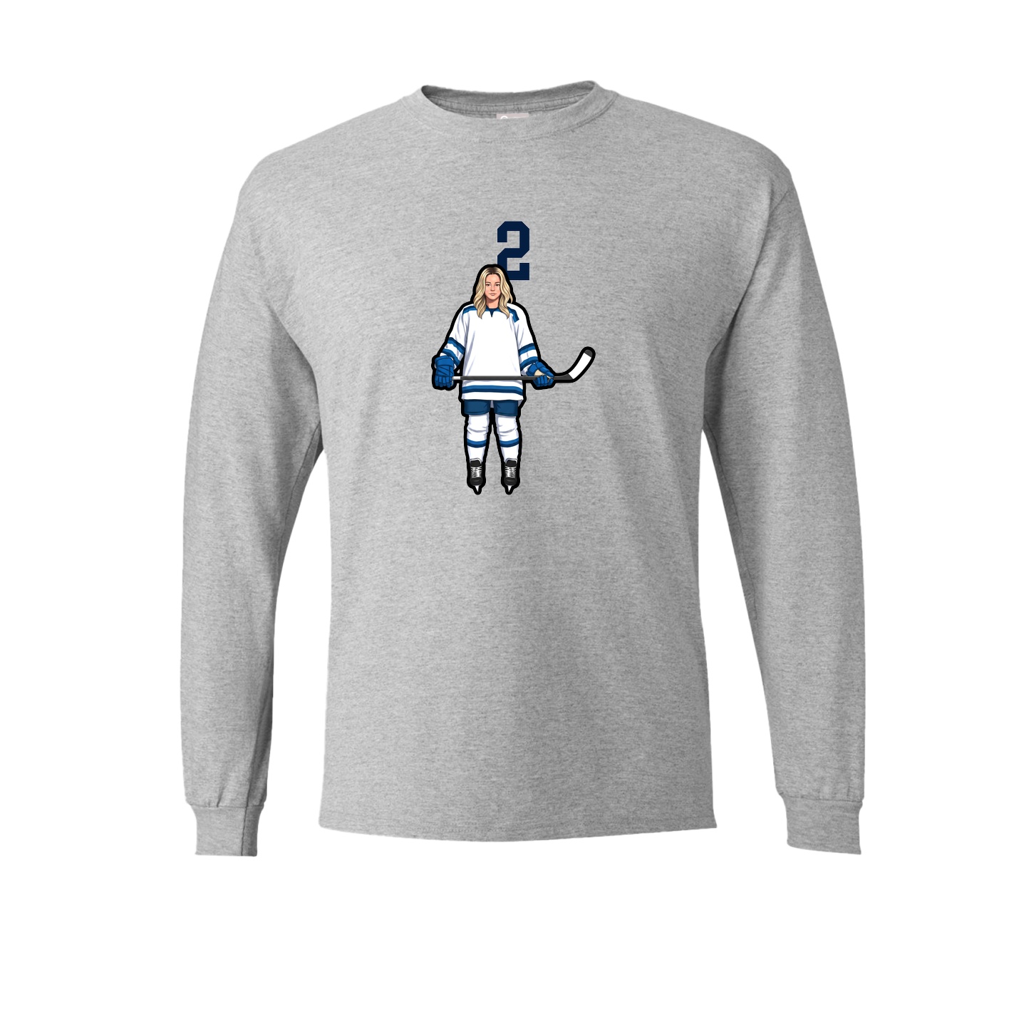 Long Sleeve Tee — Number Top in Grey