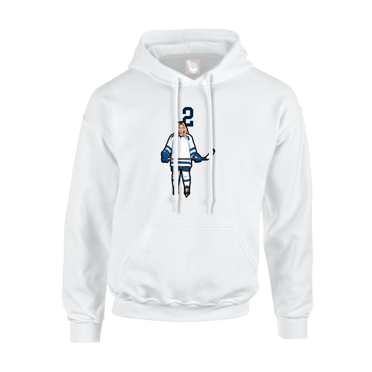 Hoodie — Number Top in White