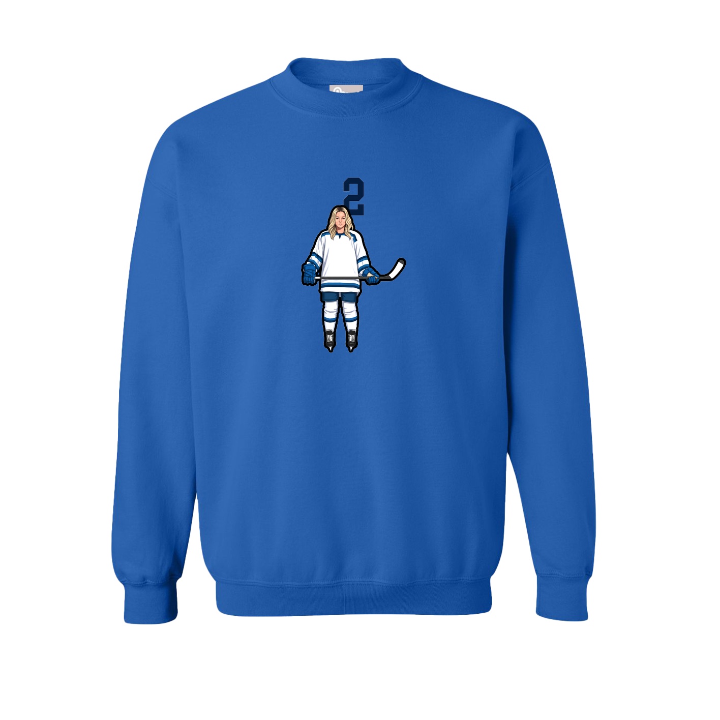 Fleece Crew — Number Top in Royal