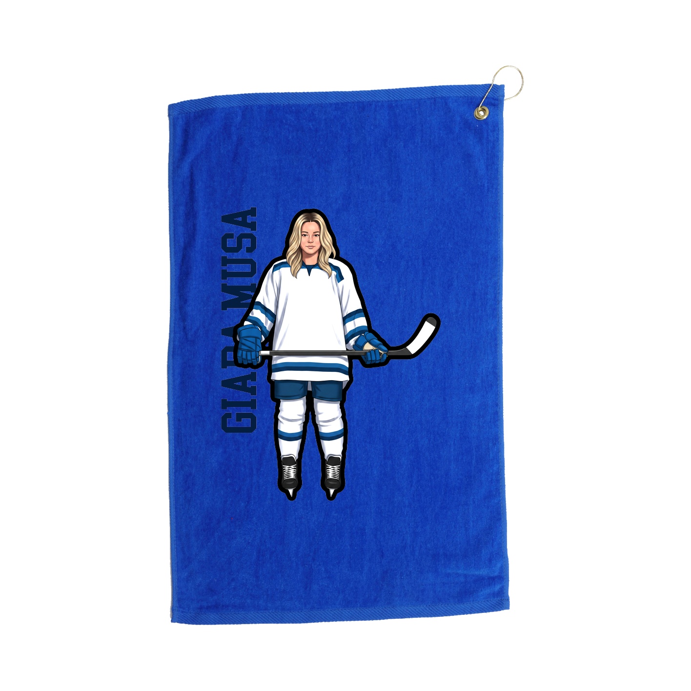 Golf Towel — Name Vertical in Royal