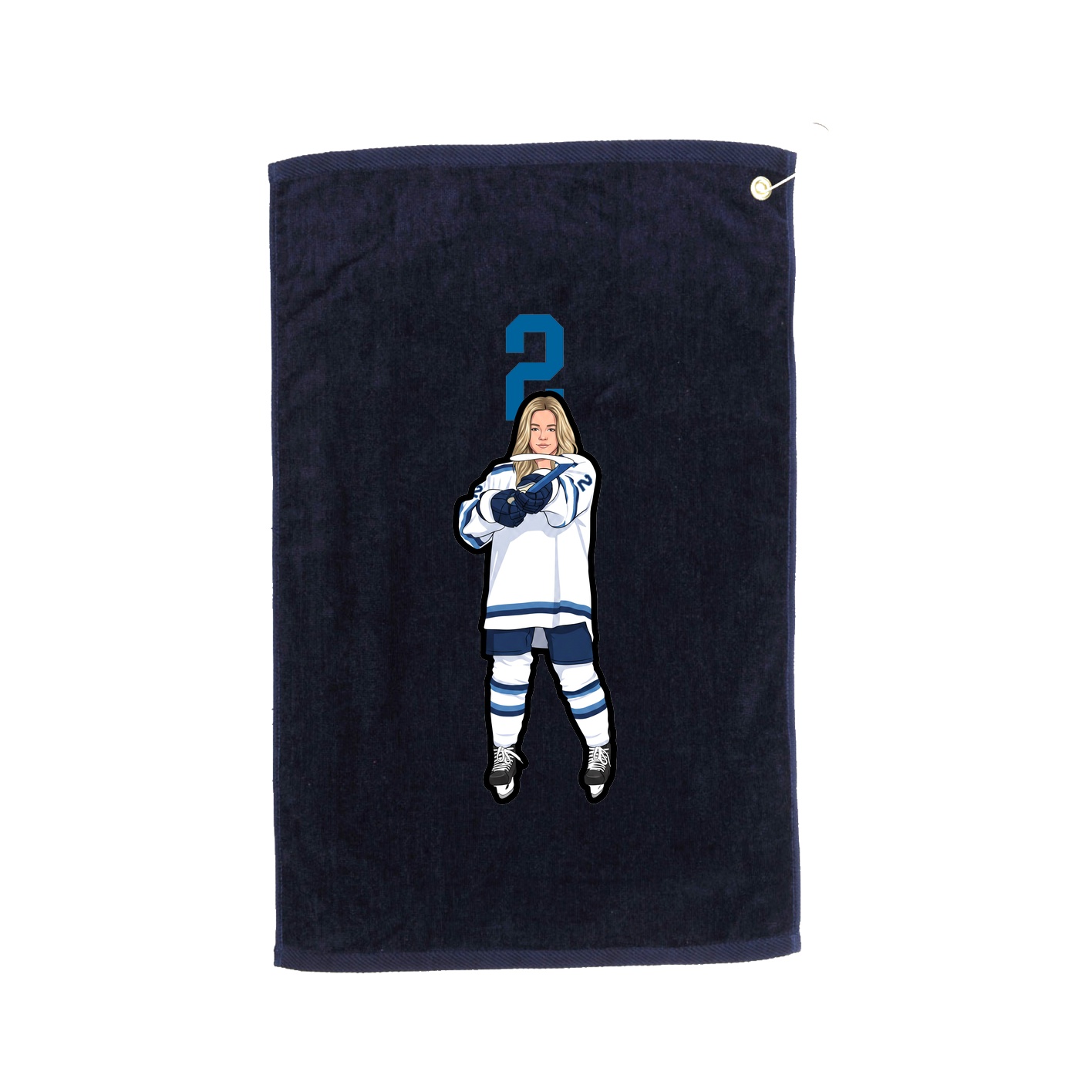 Golf Towel — Number Top in Navy