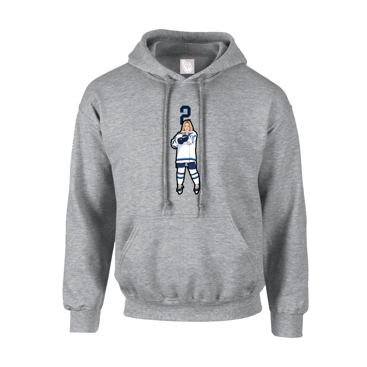 Youth Hoodie — Number Top in Grey