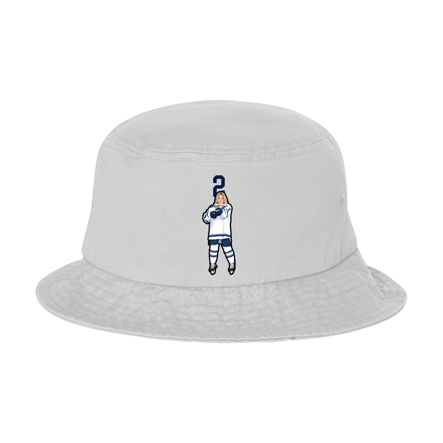 Bucket Cap — Number Top in White
